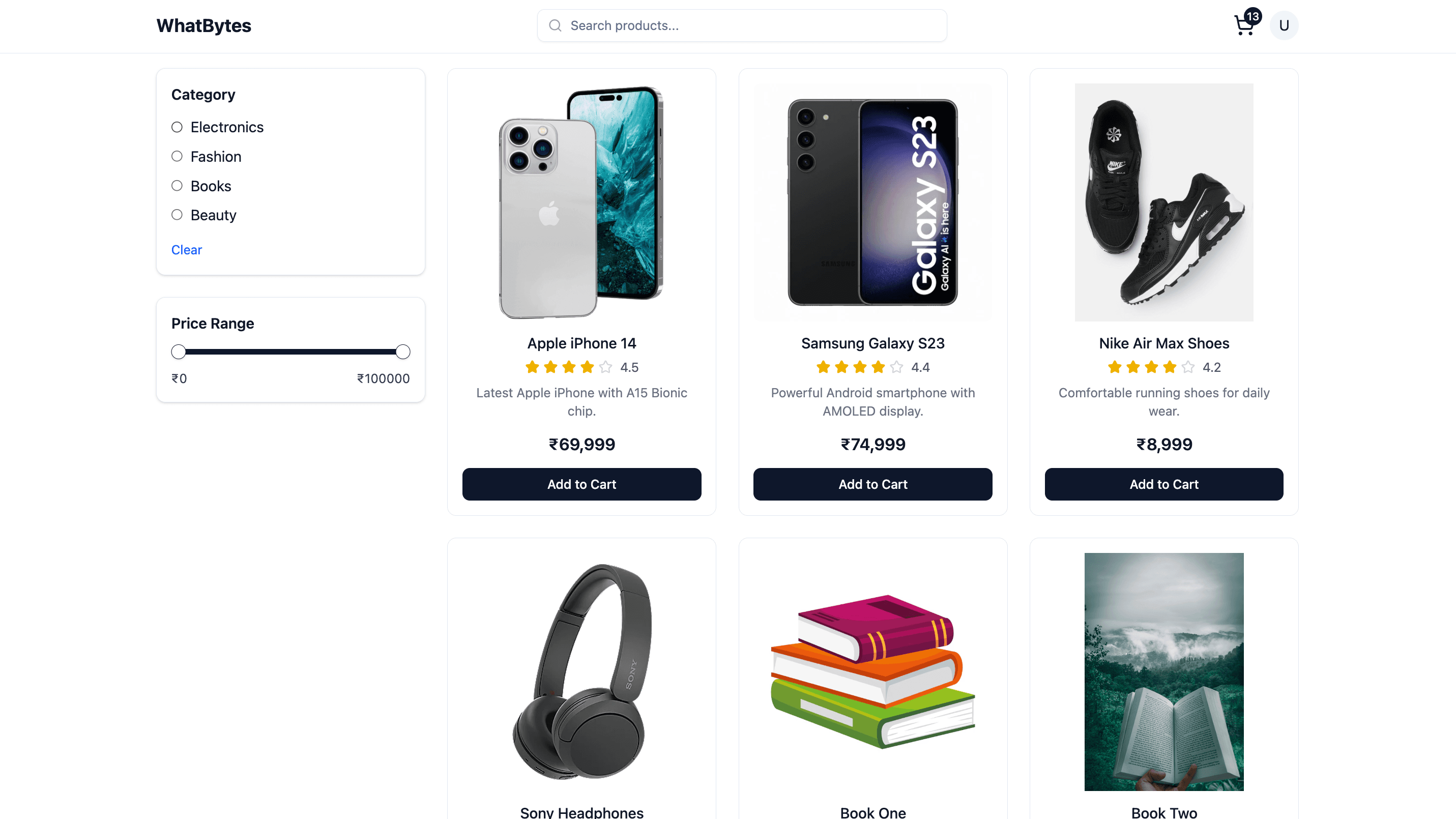 E-Commerce Product Listing App